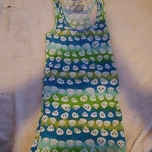 Tie dye skull tank top
